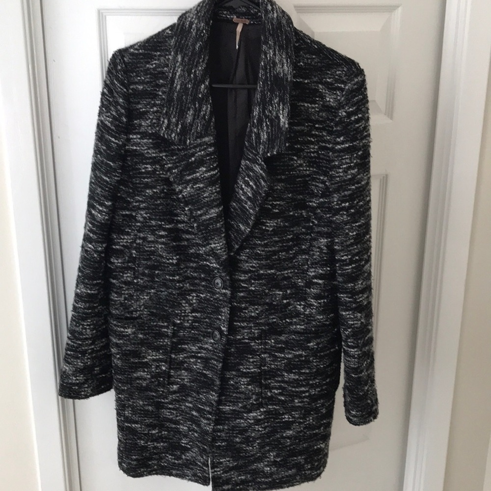 Free people black grey jacket coat